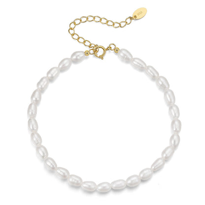 S925 Sterling Silver Bracelet Natural Freshwater Pearl