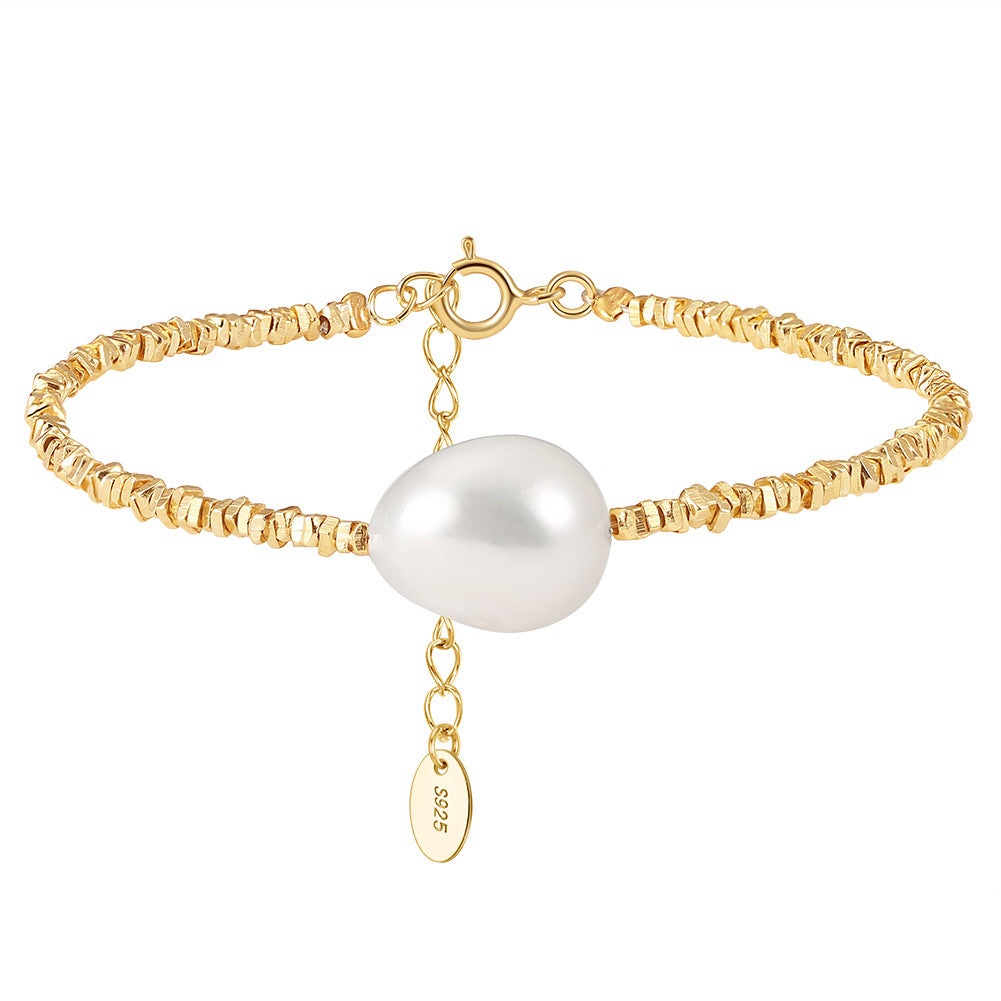 S925 Sterling Silver Bracelet Natural Freshwater Pearl