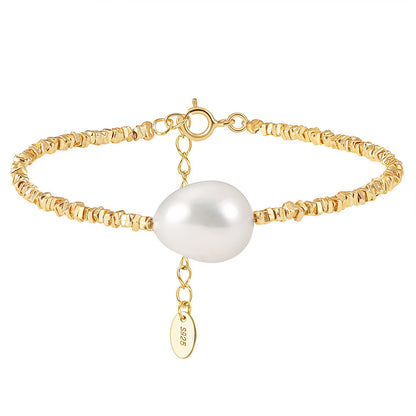 S925 Sterling Silver Bracelet Natural Freshwater Pearl