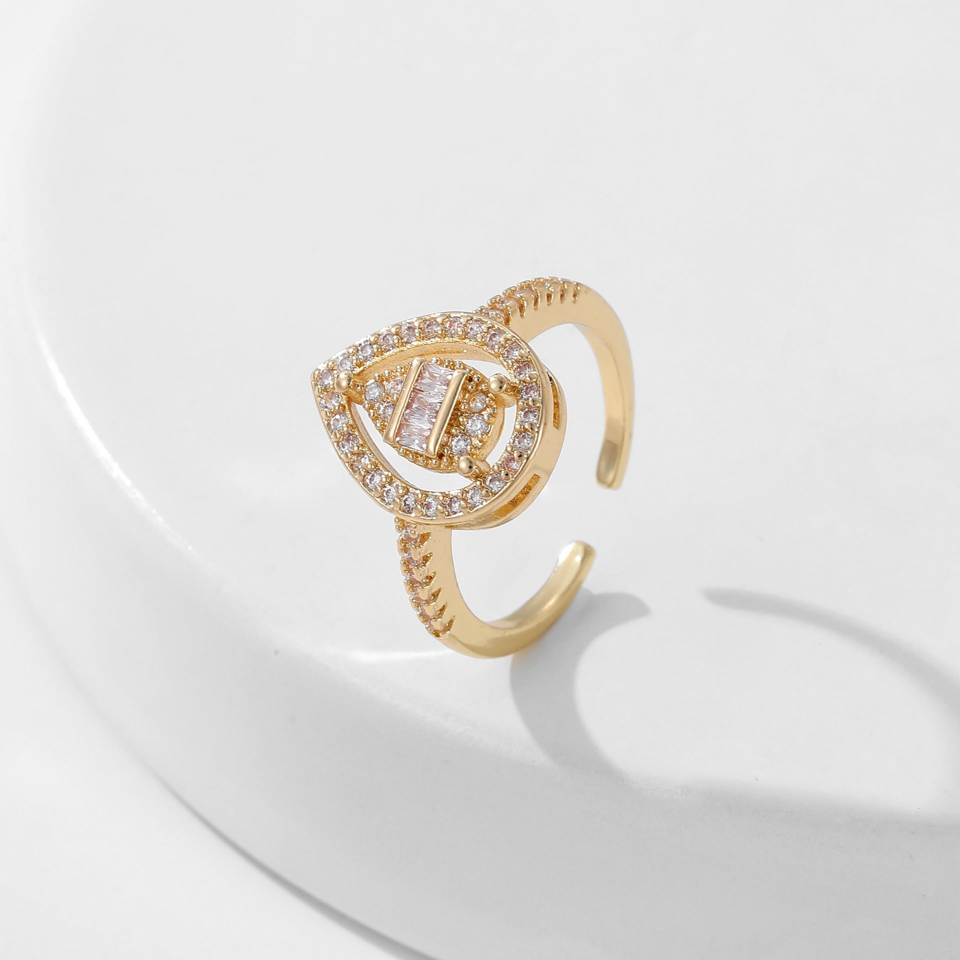 Women's Square Full Rhinestone Zircon Ring