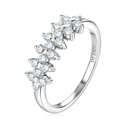 S925 Sterling Silver Niche High Sense Moissanite Ring