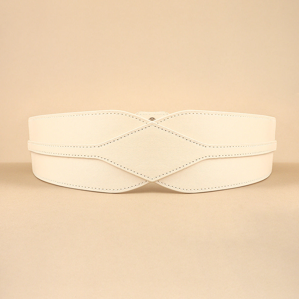 Simple Wide Waist Seal Elastic Versatile Belt Ladies