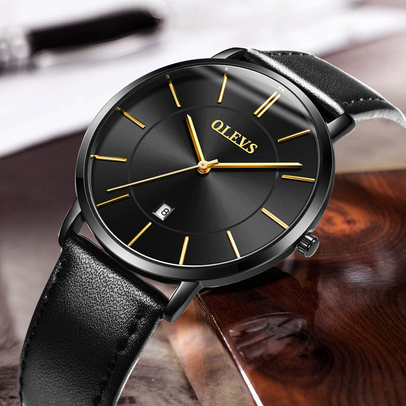 Fashion Casual Watch Men Luxury Brand Mens Watches Leather Sport Waterproof Auto Date Quartz Wristwatch 