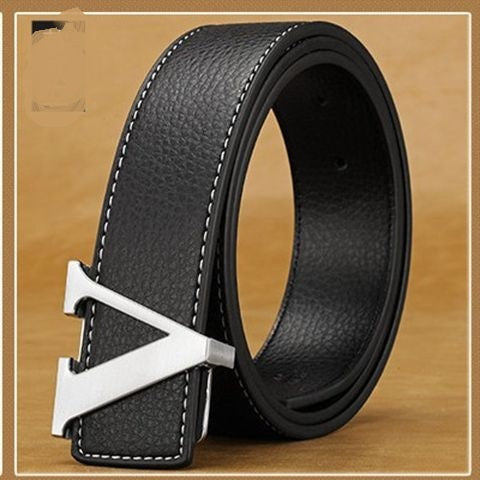 Men's Leather Letter Belt