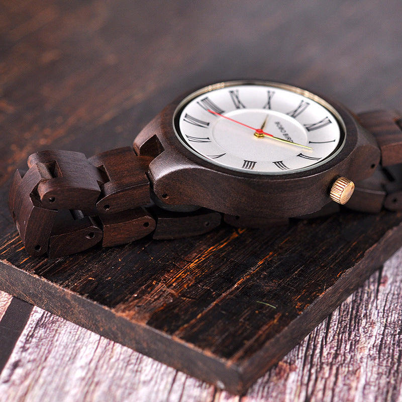 All-wood quartz watch