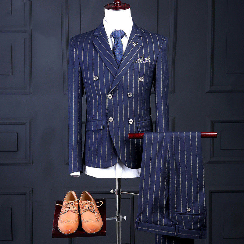 Korean Striped Business Casual Professional Suit