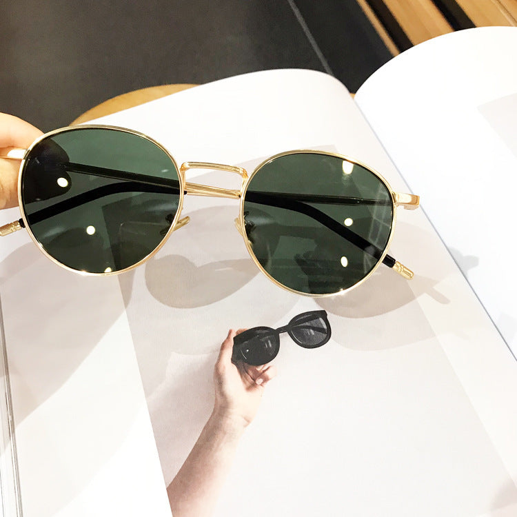 Polarized Sunglasses Women's Round Face Glasses Moist Anti-UV Sunglasses Men