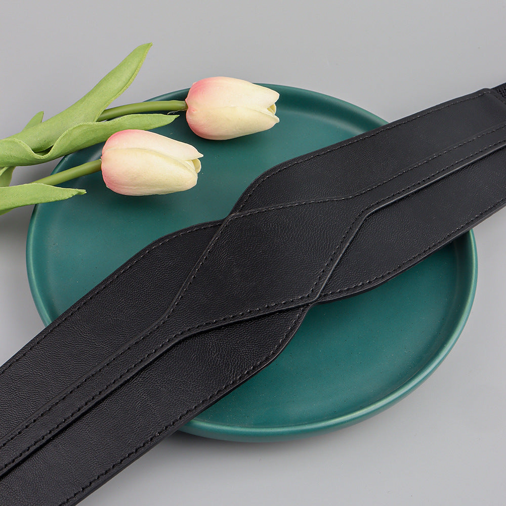 Simple Wide Waist Seal Elastic Versatile Belt Ladies
