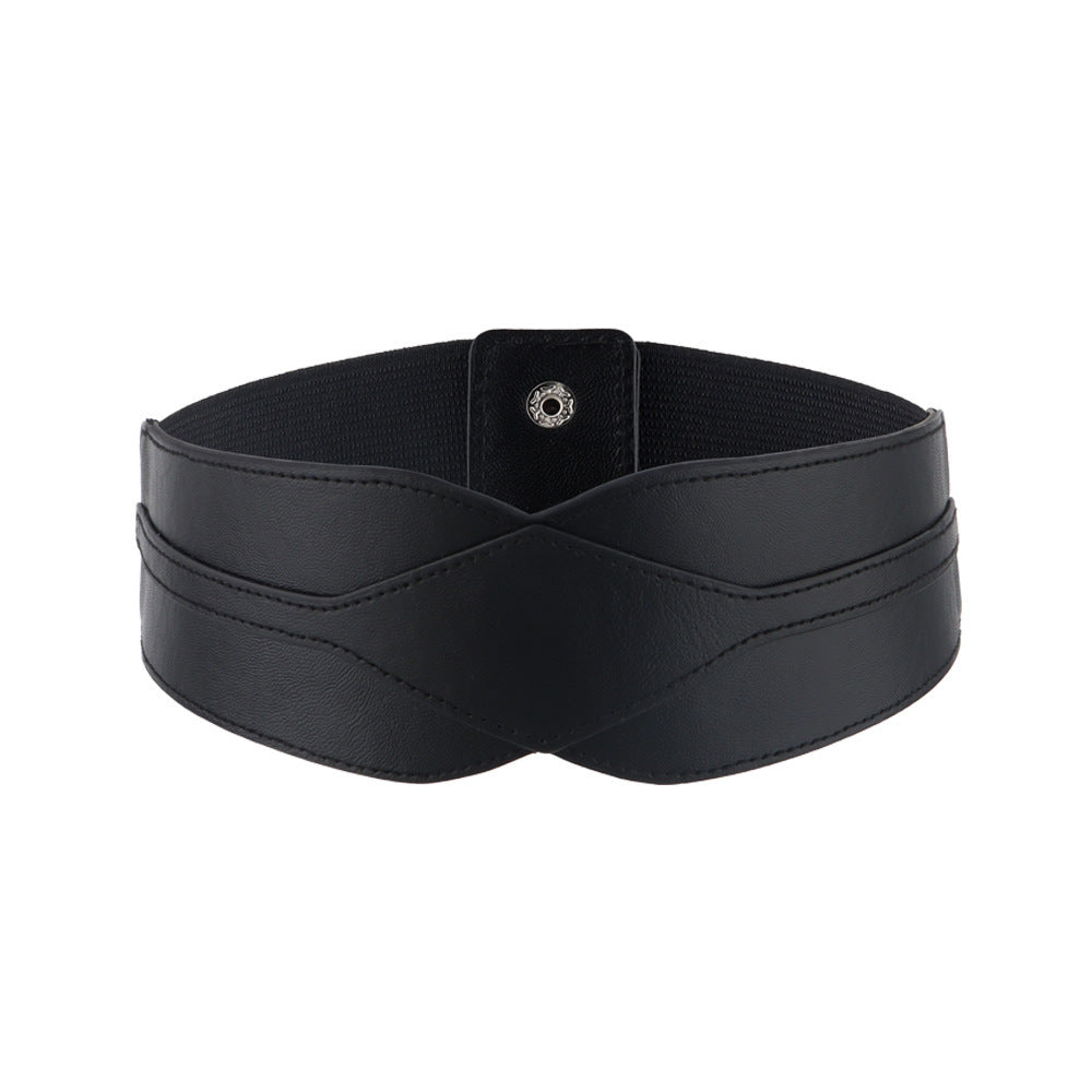 Simple Wide Waist Seal Elastic Versatile Belt Ladies