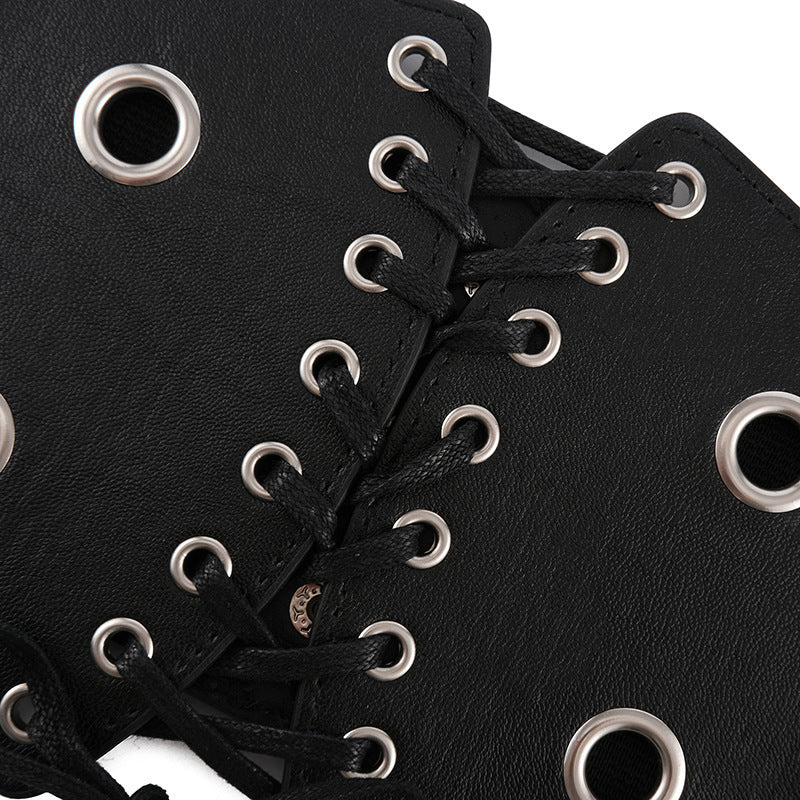 Women's Wide Decorative Elastic Elastic Waist Seal Black Strap Casual Versatile Belt Women