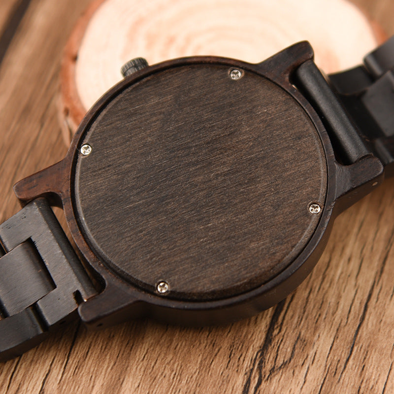 Ebony wood men's watch