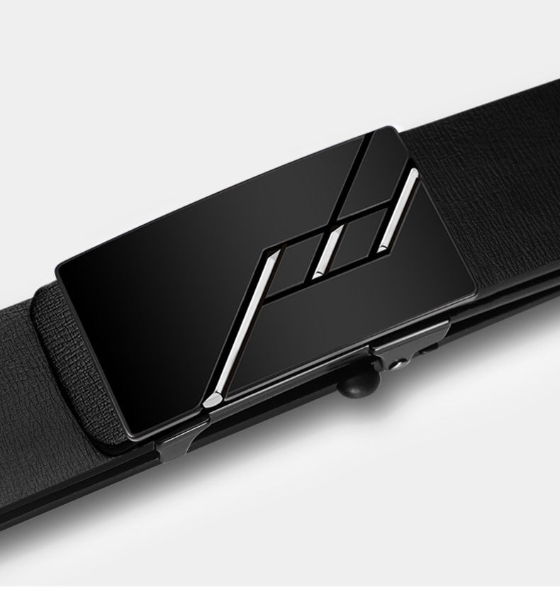 Automatic Leather Buckle Cowhide Casual Business Men's Pant Belt