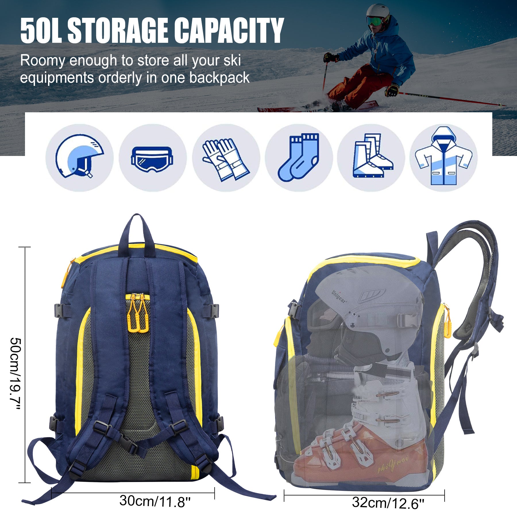 50L Blue Travel Ski Backpack, Amazon Logistics, Wal Mart Ban, No Delivery On Weekends