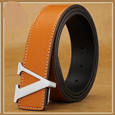 Men's Leather Letter Belt