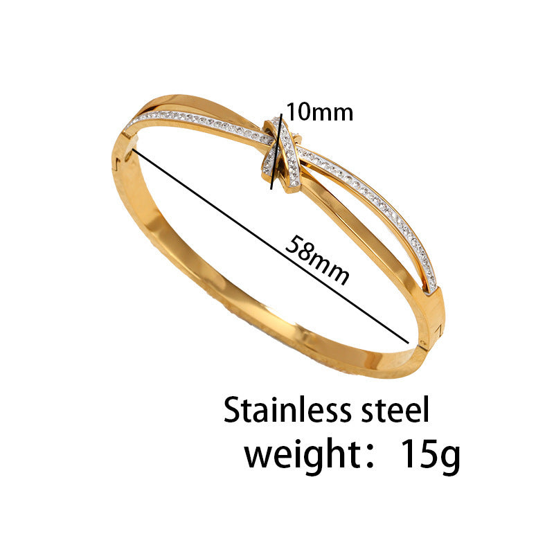 European And American Titanium Steel Knotted Bracelet Light Luxury