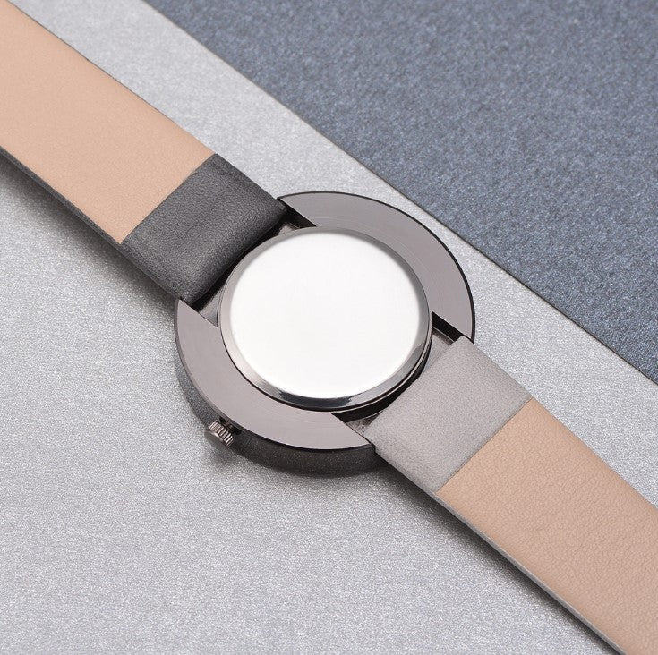 Women Watch Gray Contrast Leather Quartz Watch Women Watches Lovers Unisex Casual Ladies Wrist Watch Clock Relogio Feminino