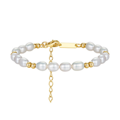 S925 Sterling Silver Bracelet Natural Freshwater Pearl