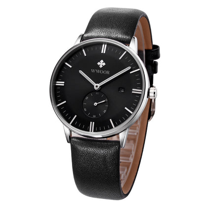 Men's Watch Simple Leather Belt Men's Watch Calendar