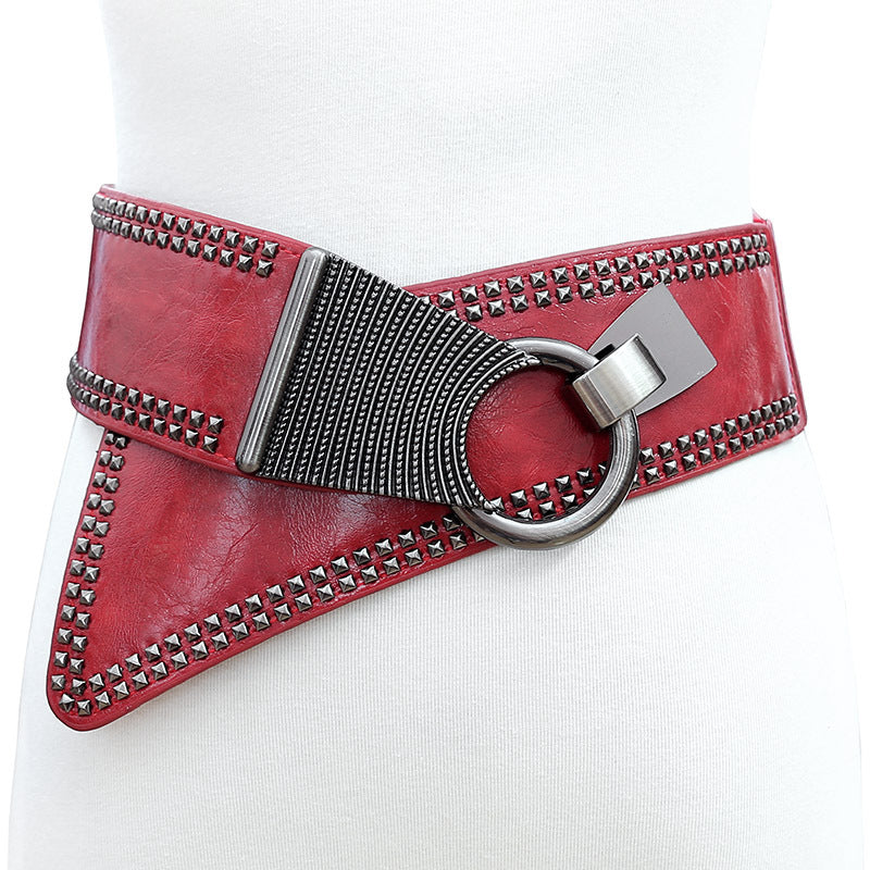 Personalized Fashionable All-match Wide Waist Seal Oblique Women's Belt