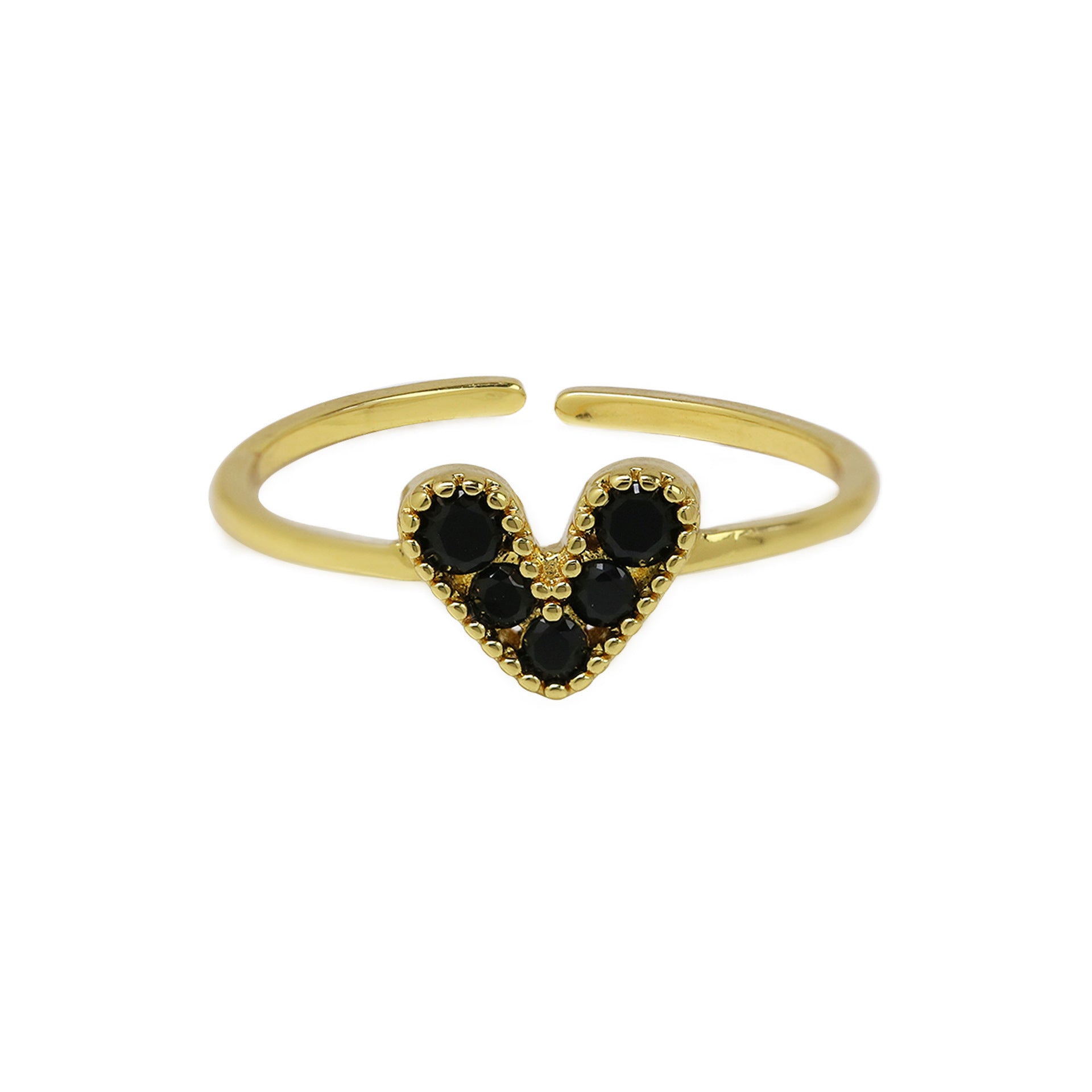 Brass 18K Gold Plated Color Zirconium Love Women's Ring