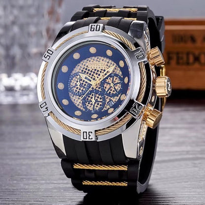 Large dial full function quartz men's watch