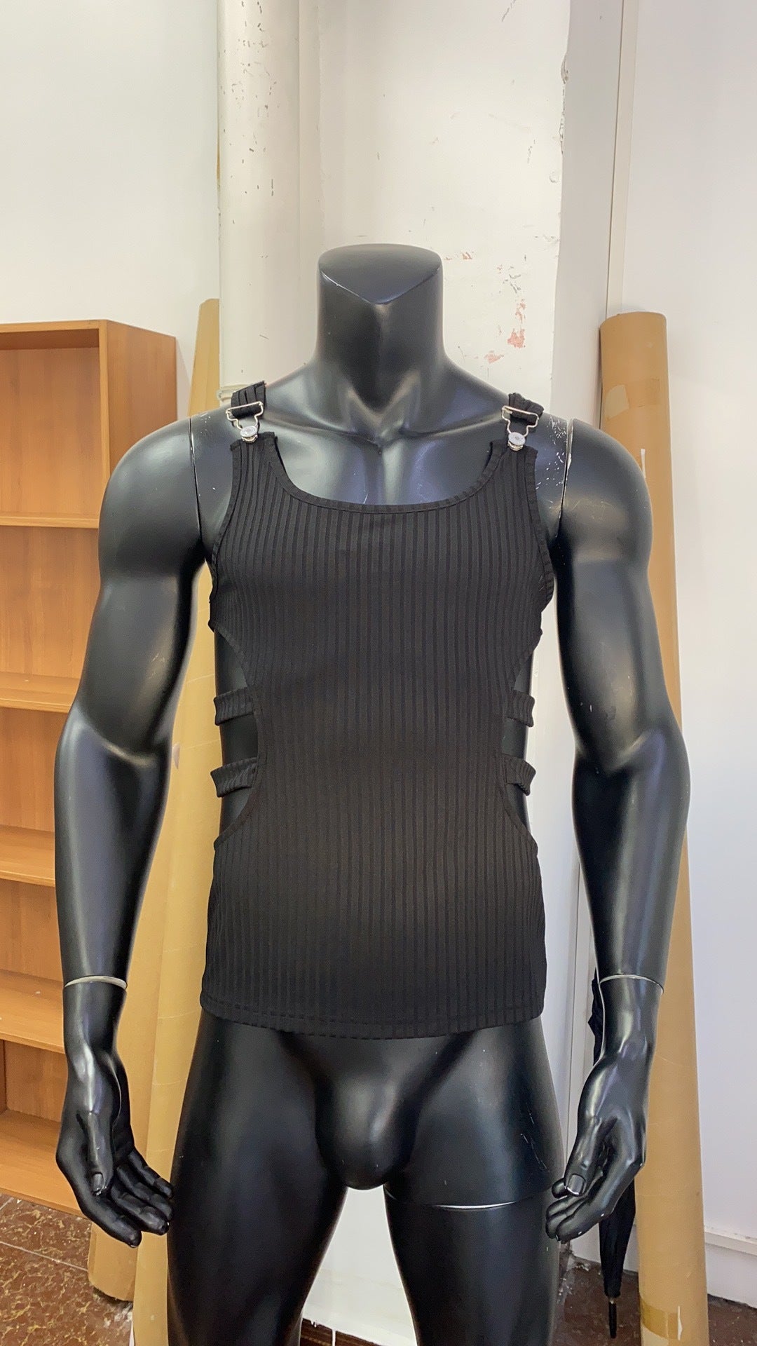 Solid Knit Waistband Waistband Fashion Vest