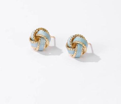 Blue Concentric Knot Mosquito Coil Ear Clip