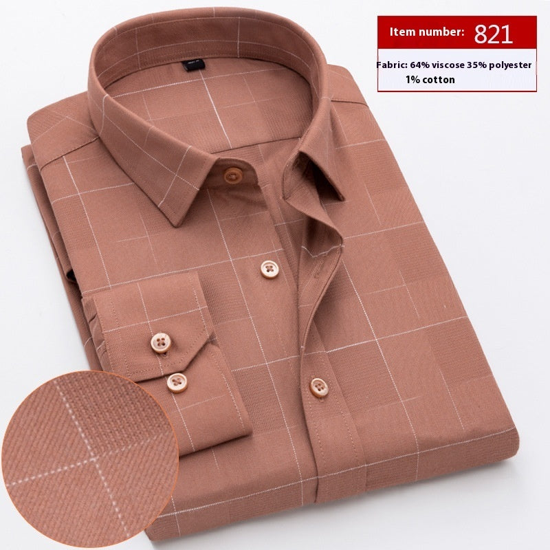 Shirt Men's Long Sleeve Spring And Autumn Middle-aged Loose Casual Men's Shirt