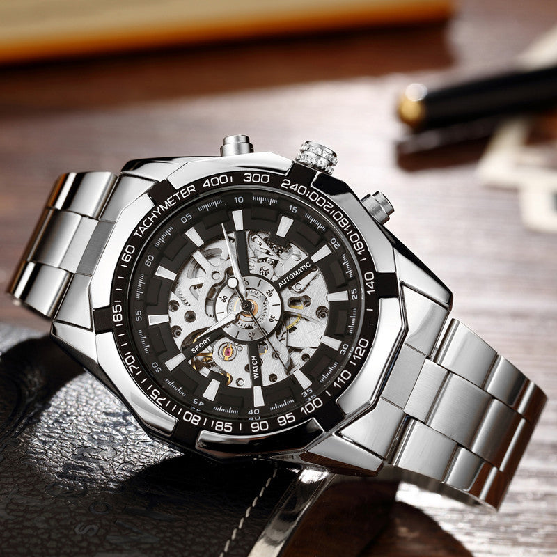 A Full Automatic Men's Automatic Mechanical Watches, Men's Automatic Mechanical Watch Steel Strip