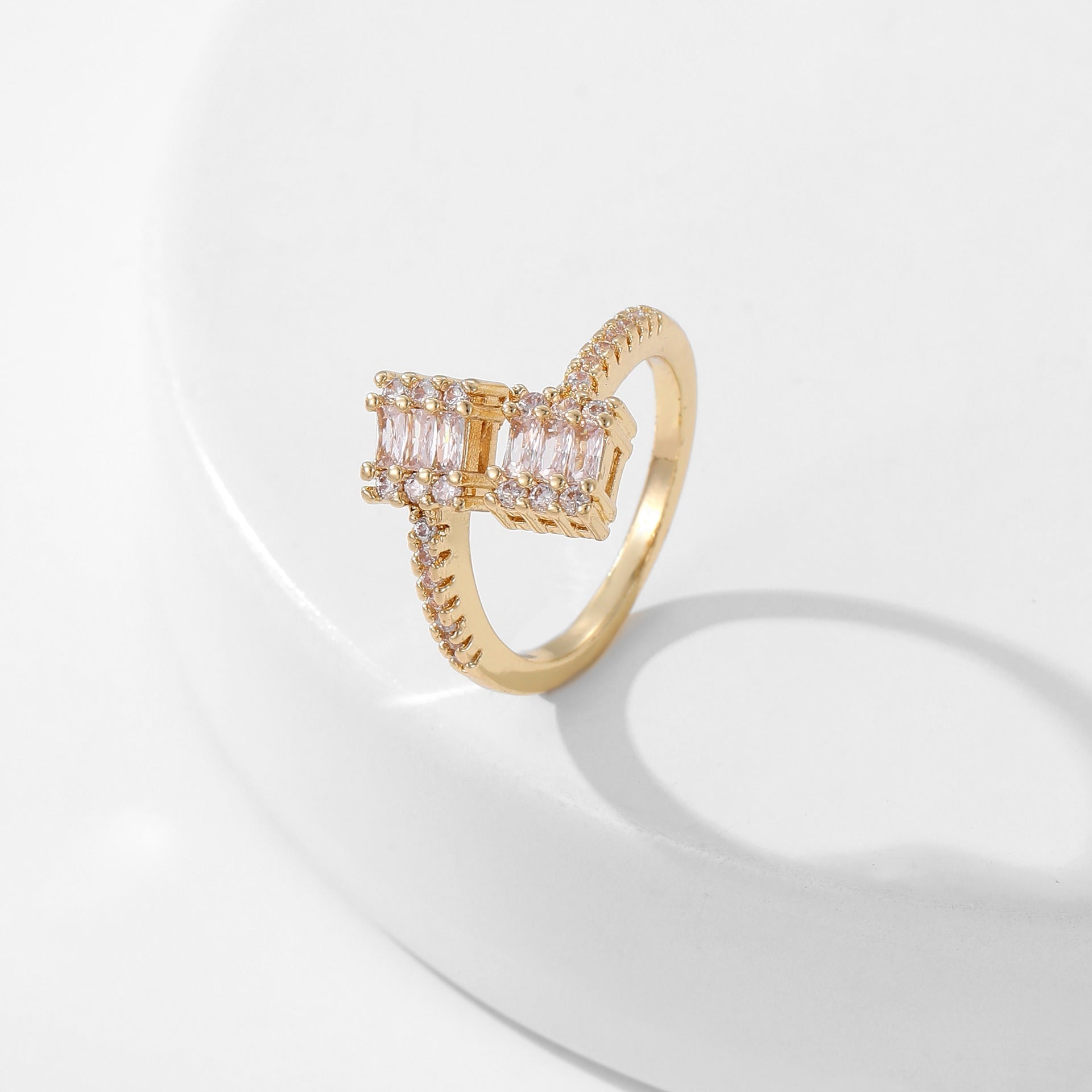 Women's Square Full Rhinestone Zircon Ring