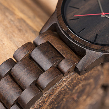 Wood quartz watch