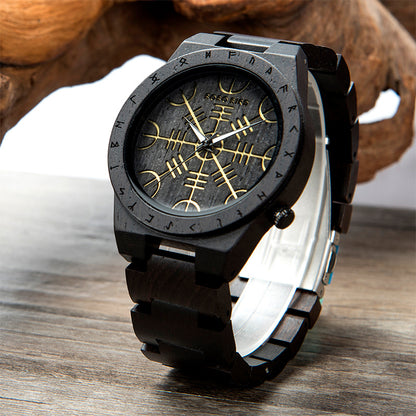 Symbol pointer quartz men's watch