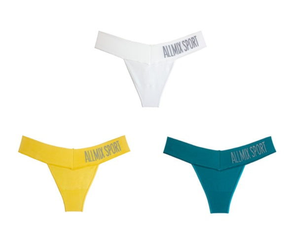 UMI King Letter Sports Traceless Deep V Wide Waist T-pants Women Sexy Hot Underwear Fitness Seamless Low Waist T-pants