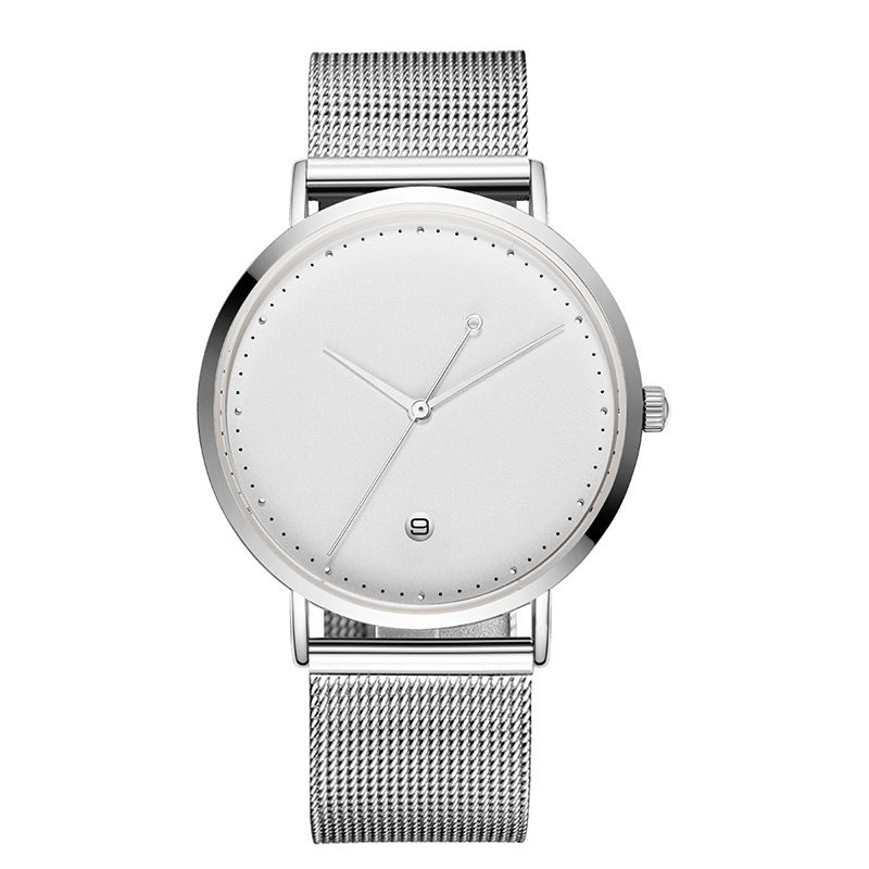 Quartz watch with blank face dial