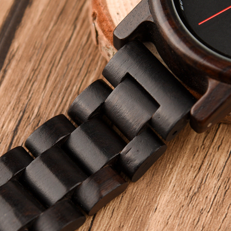 Ebony wood men's watch