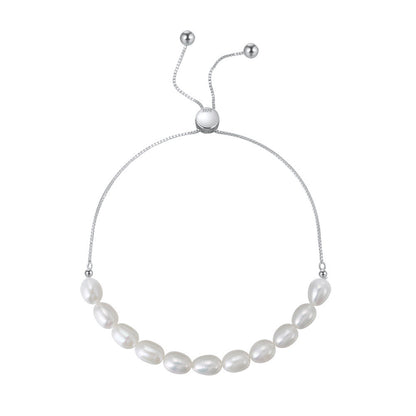 S925 Sterling Silver Bracelet Natural Freshwater Pearl