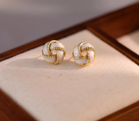 Blue Concentric Knot Mosquito Coil Ear Clip