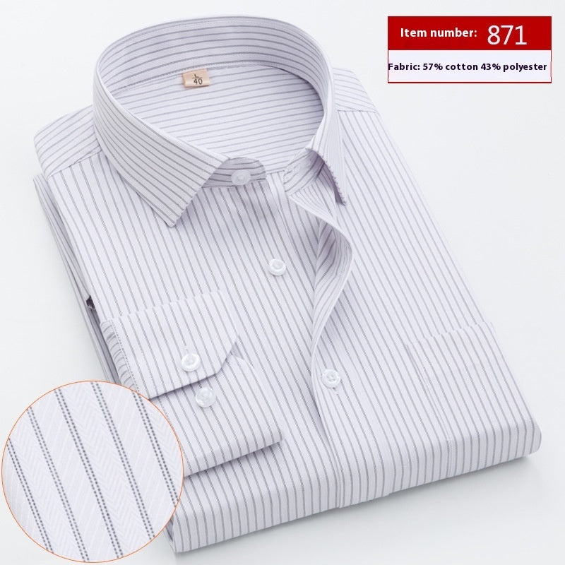 Shirt Men's Long Sleeve Spring And Autumn Middle-aged Loose Casual Men's Shirt