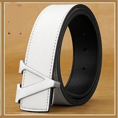 Men's Leather Letter Belt