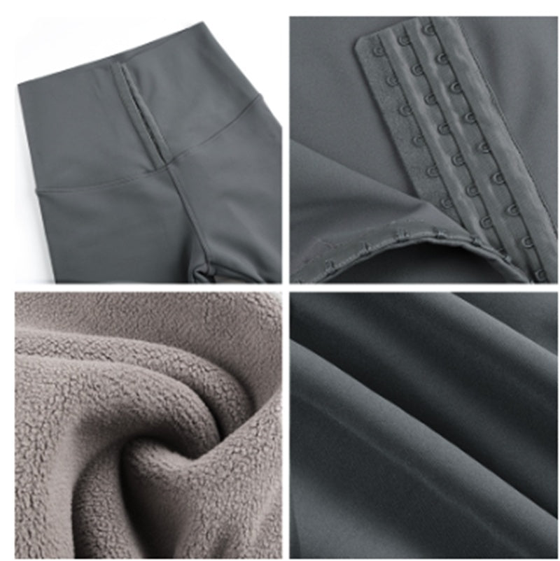 Buttoned Waistband Abdomen And Hip Shaping Leggings