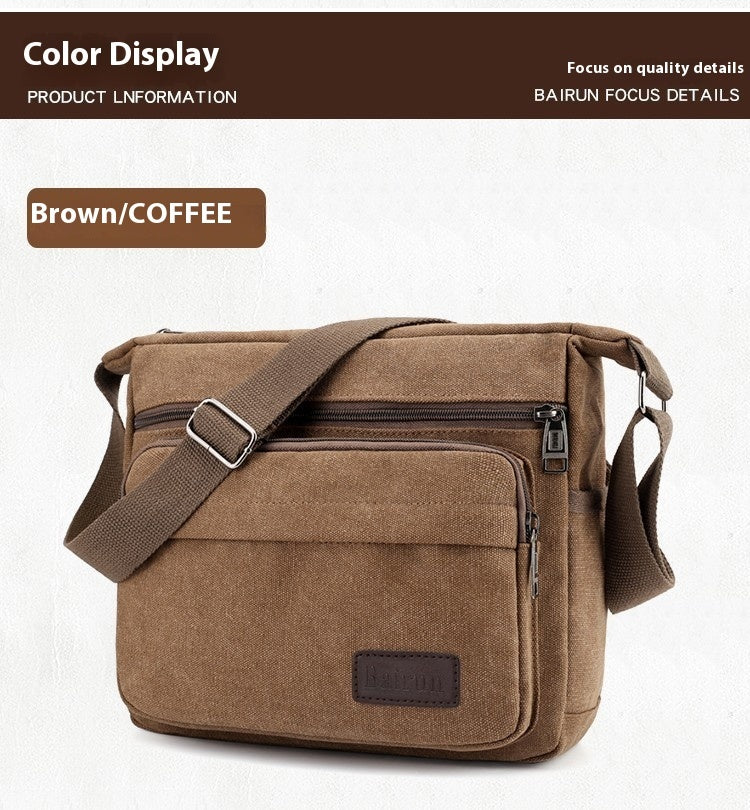 Men's Shoulder Bag Retro Leisure Crossbody Bag Outdoor Sports Canvas Bag