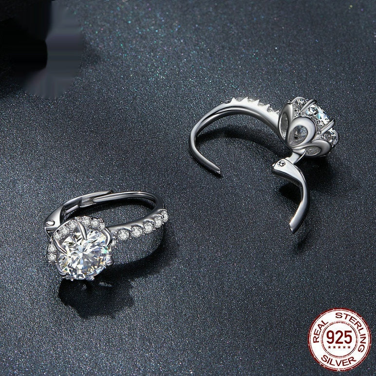 Sterling Silver Simple Elegant Moissanite Earrings