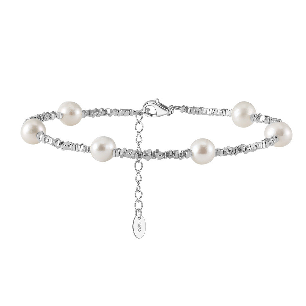 S925 Sterling Silver Bracelet Natural Freshwater Pearl