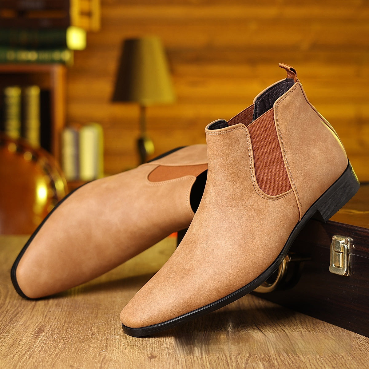 British Style Leather Boots Men's Plus Size