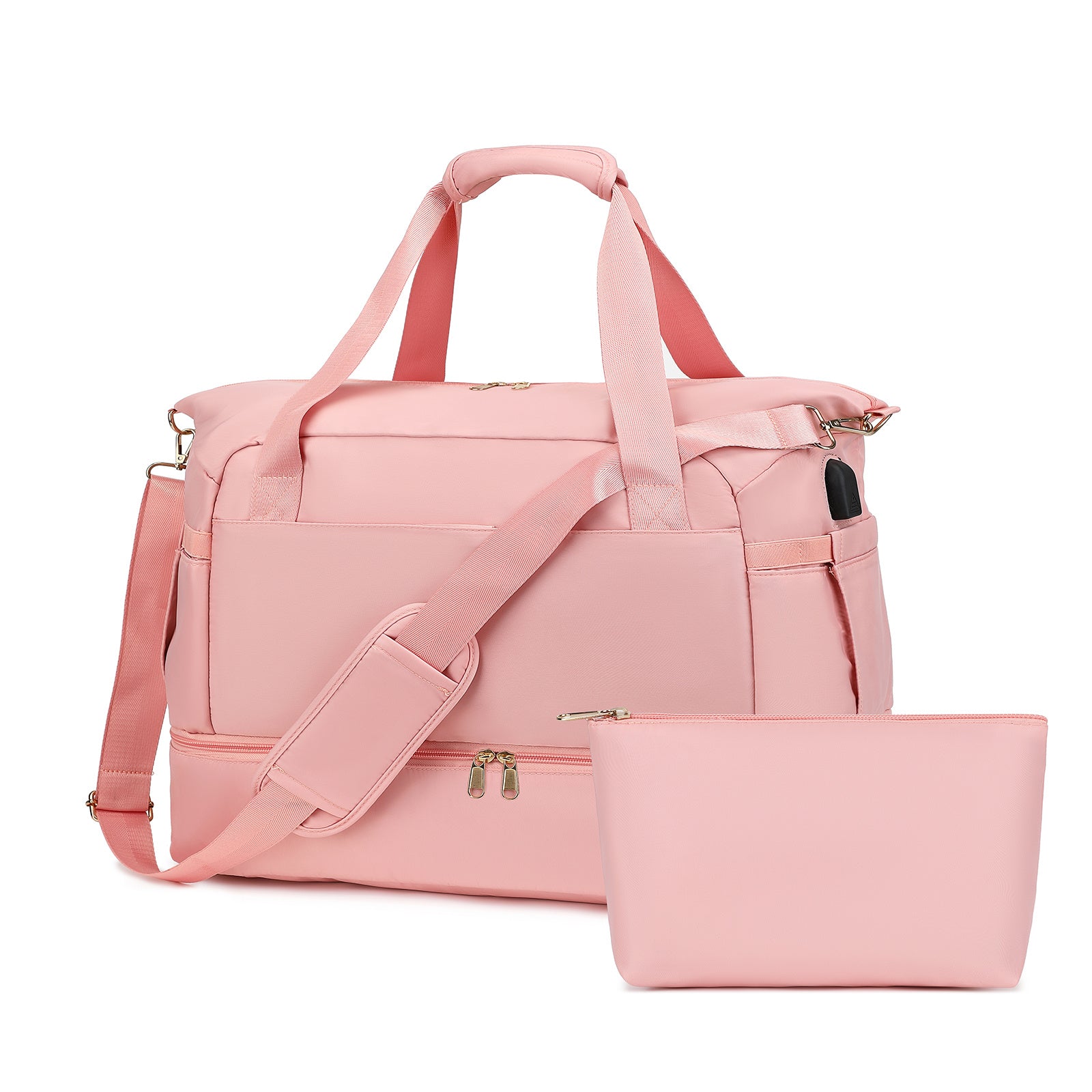 Gym Bag For Women,Travel Duffel Bag With USB Charging Port,Weekender Bag With Wet Pocket