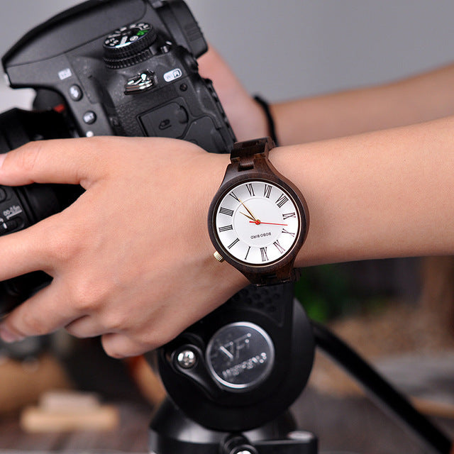 All-wood quartz watch