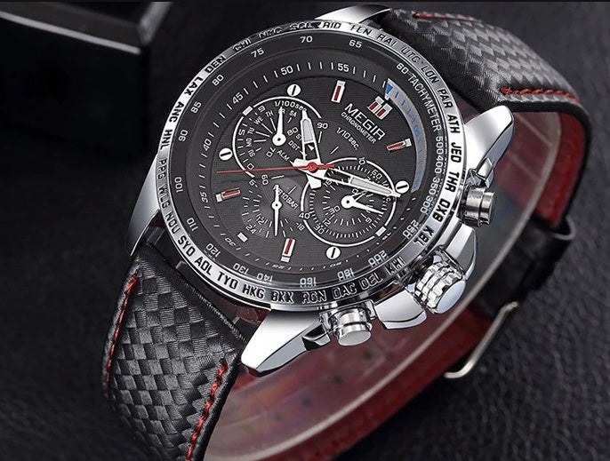 Cheap Wholesale Original   1010 Leather Strap 3ATM Waterproof Quartz Luxury Business Mens Watches