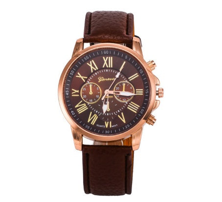 Three eye watches, retro GENEVA, Geneva students, couples, watches, men's belts, quartz trends watches