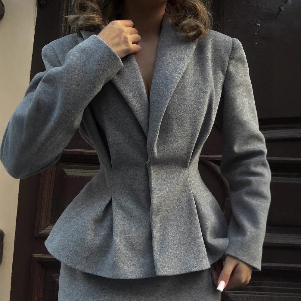 New Fashion Waist-controlled Elegant Business Suit Coat Skirt