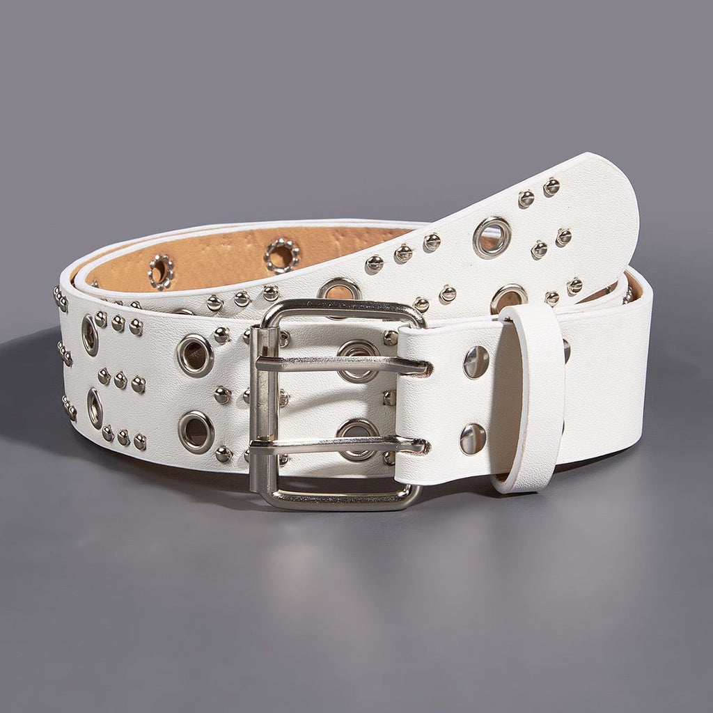 Punk Trendy Personalized Women's Double Row Casual Belt